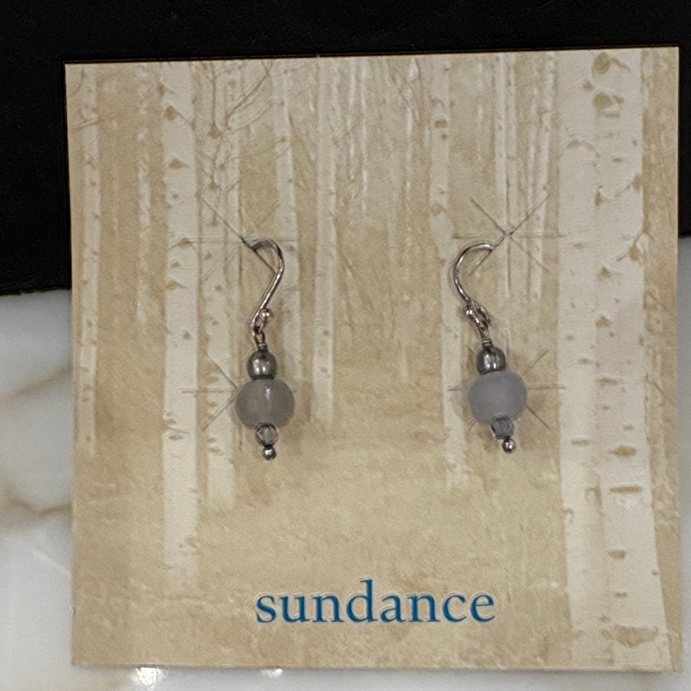 Sundance Catalog Faceted Chalcedony, Pearl & Iolite Sterling Silver Earrings-New